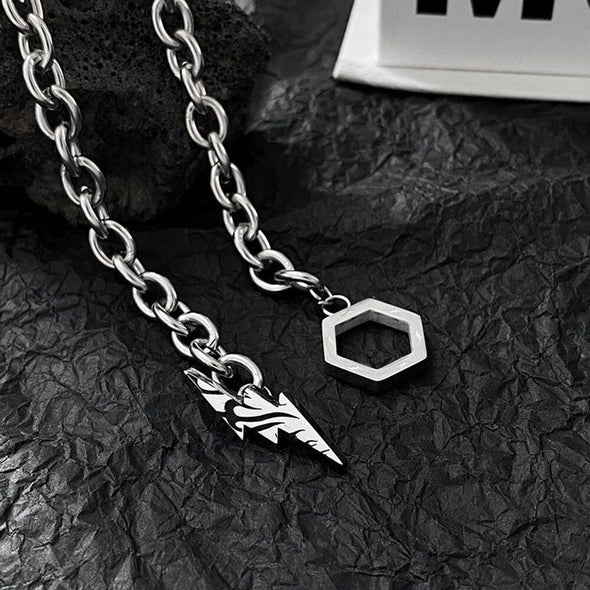 INITIO Bolt Hex Pendant Necklace