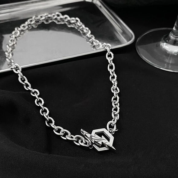INITIO Bolt Hex Pendant Necklace