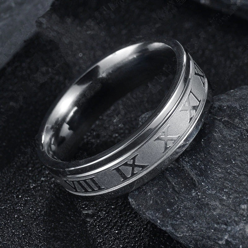 Stainless Steel Roman Numeral Ring Ncz0147 | Wholesale Jewelry Website