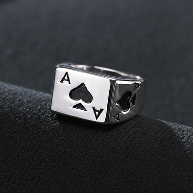 INITIO Ace Of Spades Signet Ring
