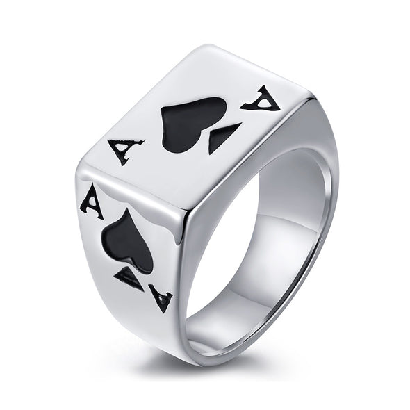INITIO Ace Of Spades Signet Ring