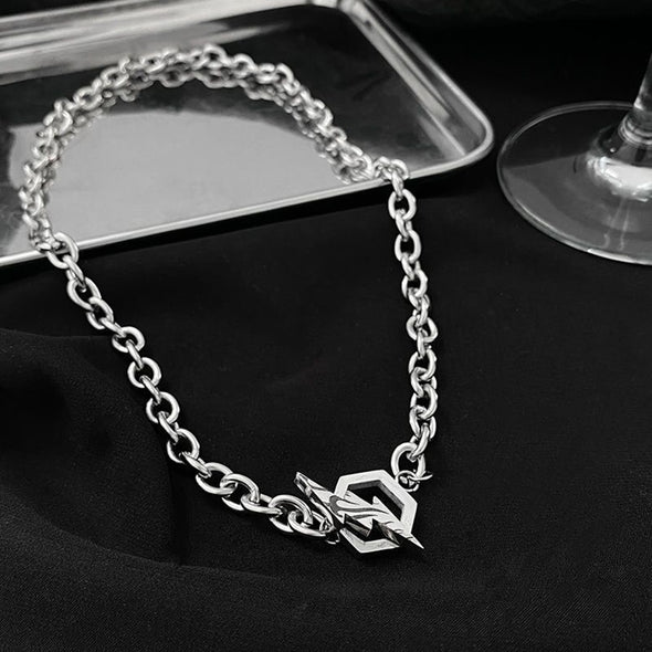 INITIO Bolt Hex Pendant Necklace