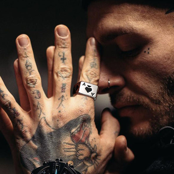 INITIO Ace Of Spades Signet Ring