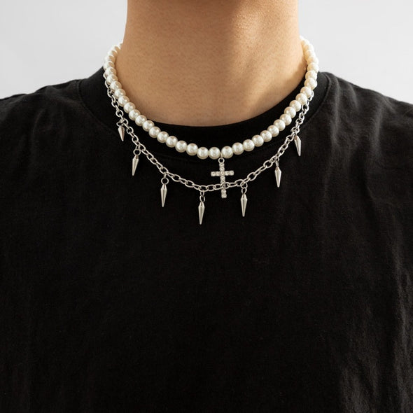 INITIO Spiked Edge Chain Neckpiece