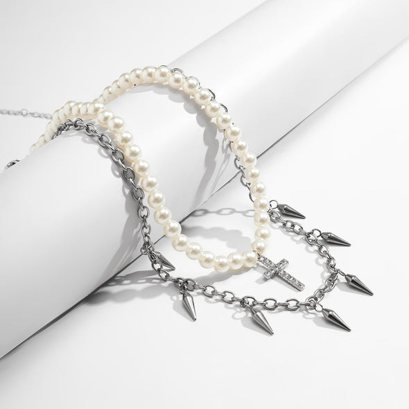 INITIO Spiked Edge Chain Neckpiece