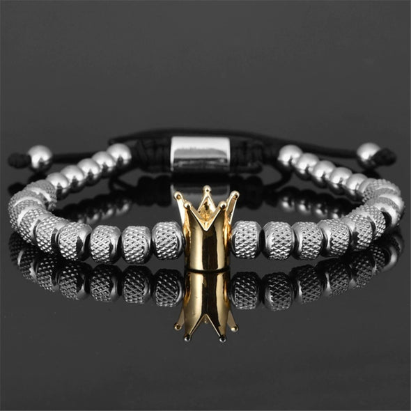 INITIO Royal Roman Crown Charm Bracelet Set