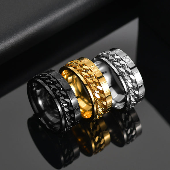 INITIO Roman Numerals Chain Ring