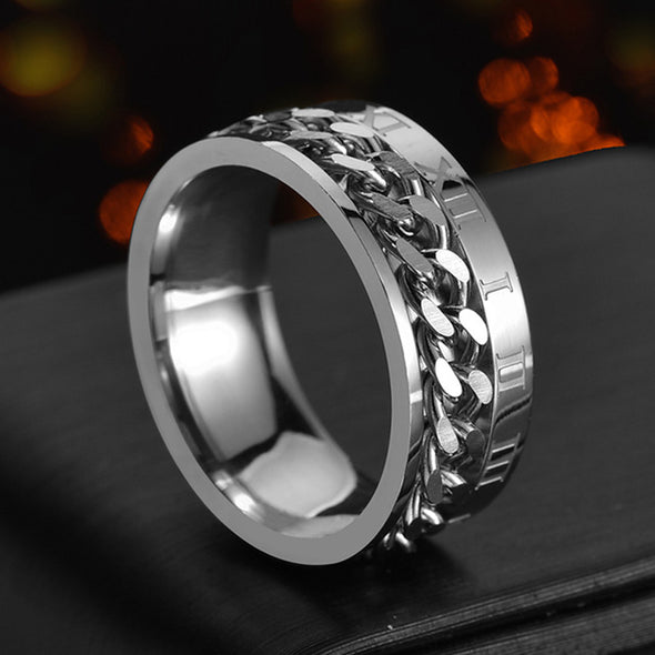 INITIO Roman Numerals Chain Ring