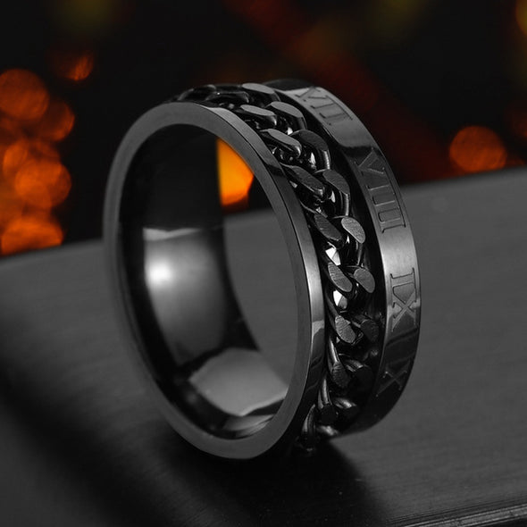 INITIO Roman Numerals Chain Ring