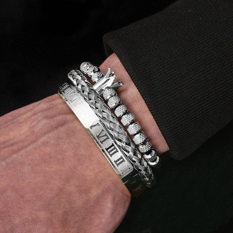 INITIO Royal Roman Crown Charm Bracelet Set – INITIO.